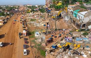 Several Houses Demolished at Amrahia as Adenta-Dodowa Road Project Progresses