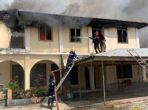 Firefighter Suffers Electrical Injury While Battling Apartment Fire in Suhum