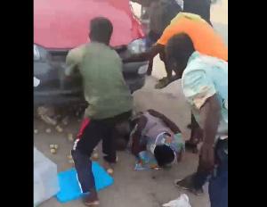 Hawker Narrowly Escapes Death After Being Trapped Under Trotro