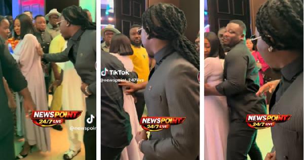 Stonebwoy consoles woman after bodyguard shoves her at event