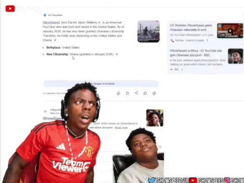 VIDEO: IShowSpeed Celebrates Being Granted a Ghanaian Passport