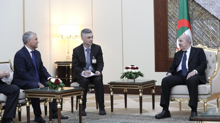 State Duma Chairman Vyacheslav Volodin and Algerian President Abdelmadjid Tebboune. Photo Credit - State Duma